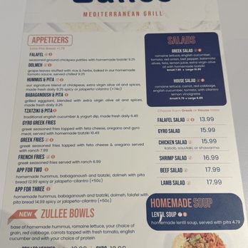 Zullee - Menu as of 12/22/2025 - Mediterranean Near Me - Nampa, Idaho