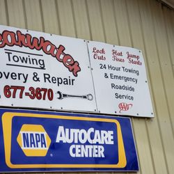 Clearwater Towing & Repair - Look for their sign.