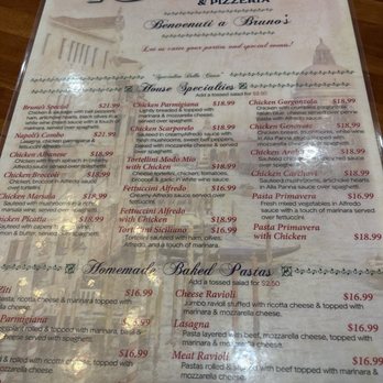 Bruno’s italian Ristorante - Menu - Italian Near Me - Broken Arrow, Oklahoma