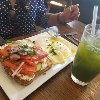 First Watch - Salmon special and the wonderful Kale Tonic juice - Cafes Near Me - Gaithersburg, Maryland