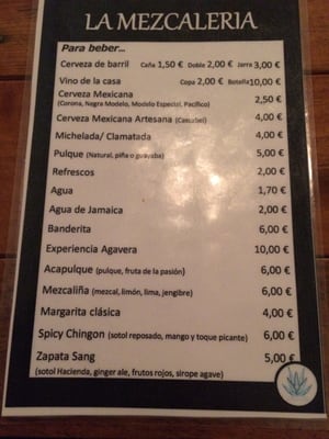 Menu photo 1 La Mezcalería València, V