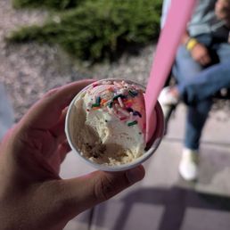Honey peanut butter cookie with rainbow sprinkles (kiddie cup)