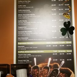 Blazin' Beanz - Hot drink menu