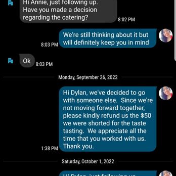 John's Mixology - Text correspondence with Dylan (owner) - Bartenders Near Me