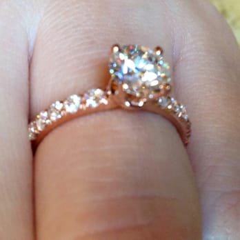 Jangmi - 14k Rose Gold Band with Side Diamonds.Center Stone .90 GIA Cert. Triple Excellent, F colorless diamond with no florescence. - Jewelry Near Me - New York, New York