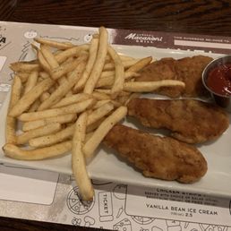 Kids chicken tenders and fries