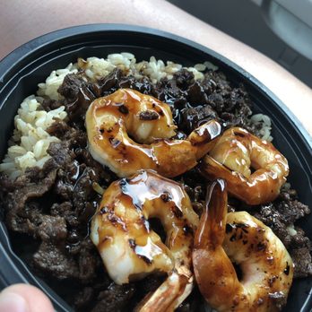 WaBa Grill - Brown rice, veggie, and steak bowl add shrimp, yummm. - Asian Fusion Near Me - Wildomar, California