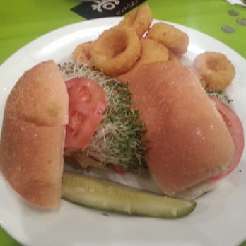 Papermoon Diner - Chicken burger and onion rings. - Diners Near Me - Baltimore, Maryland