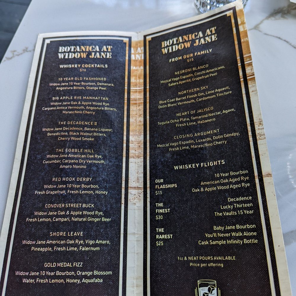 Drink menu