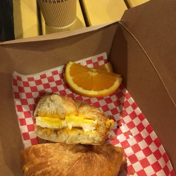 The Dock Coffee - Deliciously flaky egg and cheese croissant breakfast sandwich - Coffee & Tea Near Me - Spooner, Wisconsin