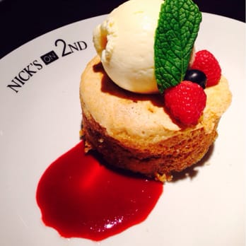 Nick's On 2nd - The infamous warm butter cake with raspberry sauce with ice cream! DELISH! - New American Near Me - Long Beach, California Nick's On 2nd - The infamous warm butter cake with raspberry sauce with ice cream! DELISH! - New American Near Me - Long Beach, California