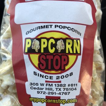 Popcorn Stop - a bag of popcorn sitting on a table - Candy Stores Near Me - Cedar Hill, Texas Popcorn Stop - a bag of popcorn sitting on a table - Candy Stores Near Me - Cedar Hill, Texas
