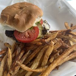Not Your Mama's Kitchen - Southwest Burger with hand-cut seasoned fries