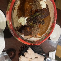 The special with the famous Ethiopian bread