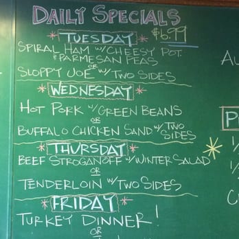 Mill Creek Cafe - a menu on a chalkboard - American Near Me - Clarence, Iowa