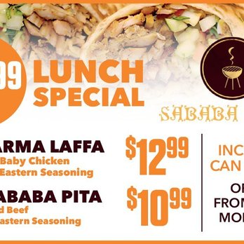 Sababa Grill - Best Lunch Special - Middle Eastern Near Me - Teaneck, New Jersey