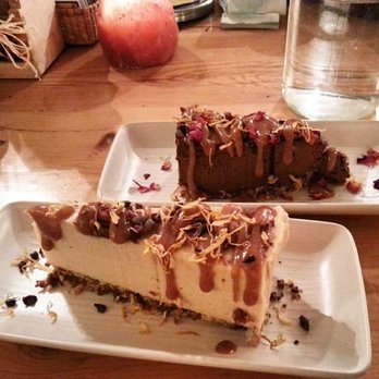 Wild Food Cafe - raw chocolate cheesecake or order from their speciality board, the raw white chocolate cheesecake! - Vegetarian Near Me - London, XGL