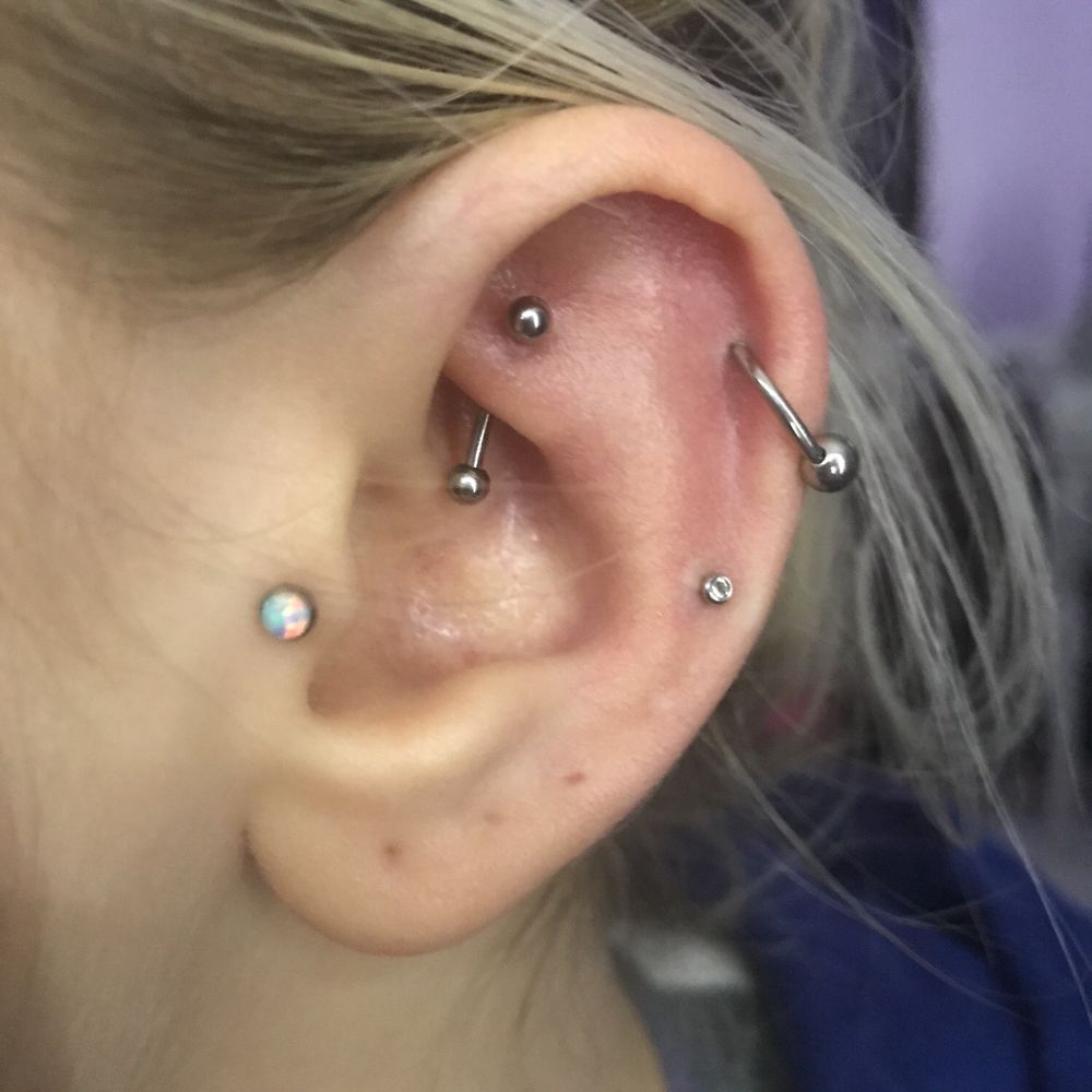 Celebrity Tattoos - Upper helix done 1/6/18 all other piercings pictured done elsewhere. Had the choice of ring or stud and I opted for the hoop! Love it! - Piercing Near Me - White Lake, Michigan Celebrity Tattoos - Upper helix done 1/6/18 all other piercings pictured done elsewhere. Had the choice of ring or stud and I opted for the hoop! Love it! - Piercing Near Me - White Lake, Michigan