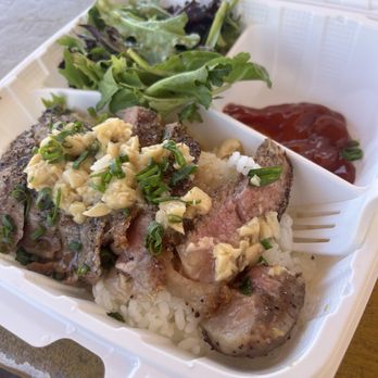 Kahai Street Kitchen - Garlic steak - Salad Near Me - Honolulu, Hawaii Kahai Street Kitchen - Garlic steak - Salad Near Me - Honolulu, Hawaii