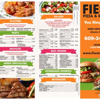 Fiesta Pizza - MENU FRONT - Pizza Near Me - Atlantic City, New Jersey Fiesta Pizza - MENU FRONT - Pizza Near Me - Atlantic City, New Jersey