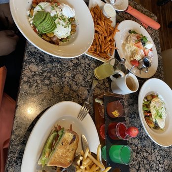 Cafe Bellini - Bacon jam chicken club, chorizo omelette, steak omelette, sweet potatoes, Belgium waffles. - Breakfast & Brunch Near Me - Petaluma, California