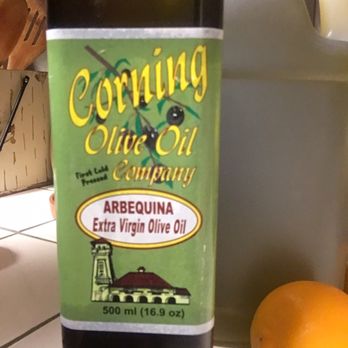 Corning Olive Oil Company - The glass bottle, perfect size for everyday use I turned the gallon to show the beautiful dark green olive oil! - Olive Oil Near Me - Corning, California