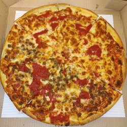 Drexel Hill Pizza & Grill - Half Cheese half ground beef with extra sauce. This pizza was good nice and crispy.