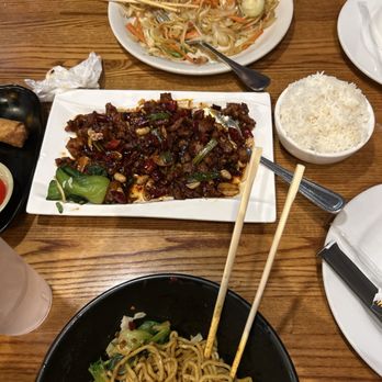 Mala Chili - Dan Dandan Noodles 担担面, Beef Lo Mein 牛肉炒面, Pork Egg Roll (2Pcs) 春卷 - Chinese Near Me - Austin, Texas