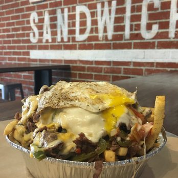 BRONX Sandwich - Cheesesteak fries taste exactly like what you think it would taste like. Don't forget to add a fried egg on top! - Sandwiches Near Me - Anaheim, California BRONX Sandwich - Cheesesteak fries taste exactly like what you think it would taste like. Don't forget to add a fried egg on top! - Sandwiches Near Me - Anaheim, California