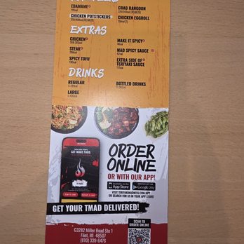 Teriyaki Madness - Menu too - Japanese Near Me - Flint, Michigan