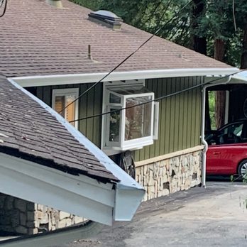 Blue Ribbon Construction - Front section, 2 gutters joined at center... each 35ft long. - Gutter Services Near Me - Gilroy, California Blue Ribbon Construction - Front section, 2 gutters joined at center... each 35ft long. - Gutter Services Near Me - Gilroy, California