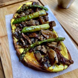Gloria Hoyos - Toast with Manchego Cream, Mushrooms and Asparagus