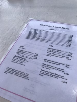 Menu photo 5 Kismet Inn Kismet, NY