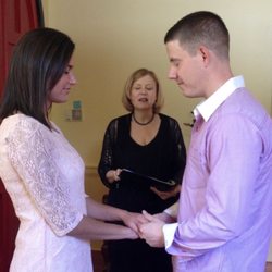 Reverend Joy Burke - Rev. Joy marrying us in her home!