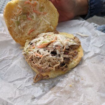 Hot Off The Coals BBQ - Regular pulled pork sandwich - Barbeque Near Me - Easton, Maryland