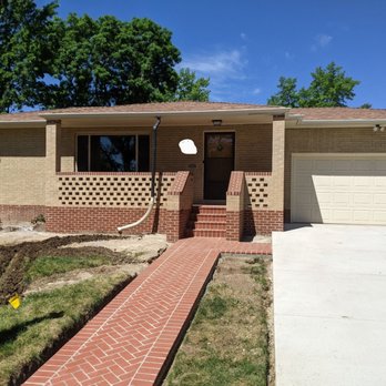 Masonry Restoration - New driveway, walkway and porch with the design addition of two columns! Now we have a porch that will last beyond my lifetime!!! - Stucco Services Near Me - Aurora, Colorado