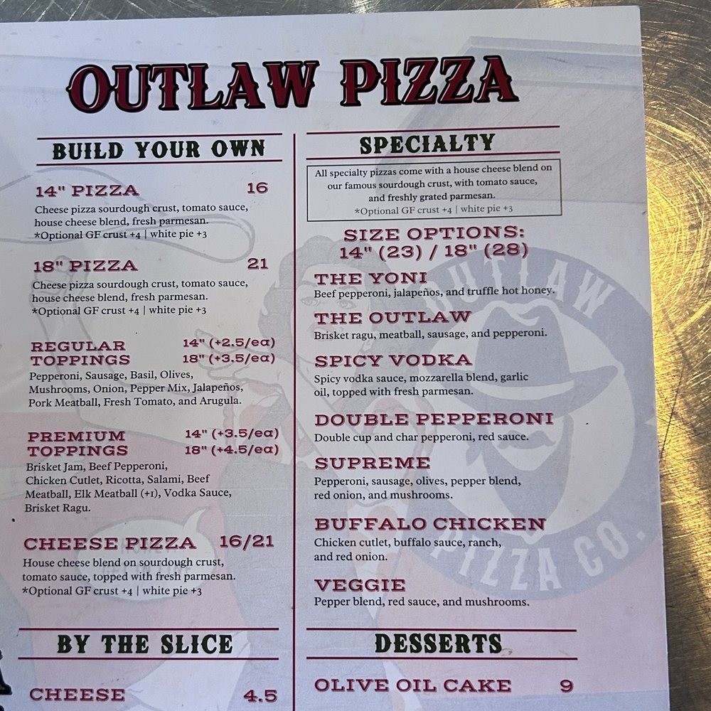 Outlaw Pizza - Menu - Pizza Near Me - Austin, Texas Outlaw Pizza - Menu - Pizza Near Me - Austin, Texas