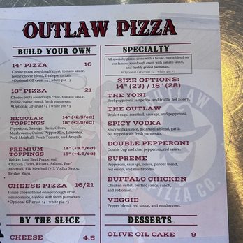 Outlaw Pizza - Menu - Pizza Near Me - Austin, Texas Outlaw Pizza - Menu - Pizza Near Me - Austin, Texas