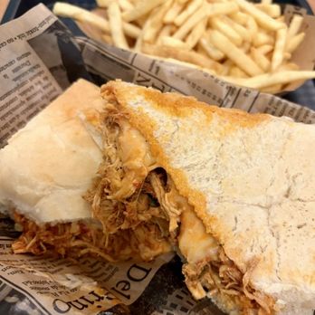 Milanes Cuban Corner - Pan con Pollo with fries - Cuban Near Me - McKees Rocks, Pennsylvania