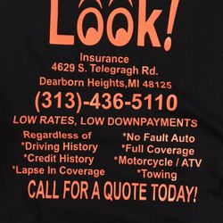 Look Insurance - Cruise on in for a quote today. We have low rates and low down payments