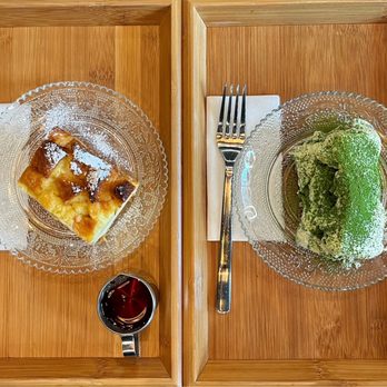 93 Coffee - Bread pudding and matcha tiramisu - Cafes Near Me - Vancouver, British Columbia