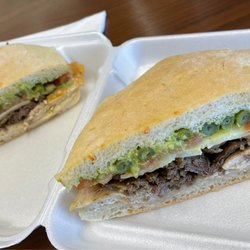Chacarero - Cross section of Large Combo sandwich