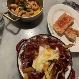 Fries with egg and ham Fries with egg and ham