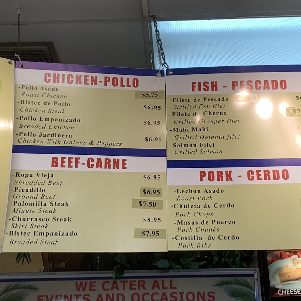 Cedeno's Cuban Cafe - Part of the menu - Cuban Near Me - Plantation, Florida Cedeno's Cuban Cafe - Part of the menu - Cuban Near Me - Plantation, Florida