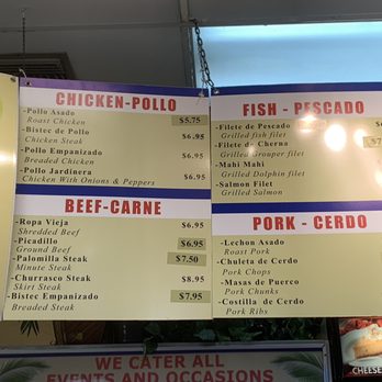 Cedeno's Cuban Cafe - Part of the menu - Cuban Near Me - Plantation, Florida
