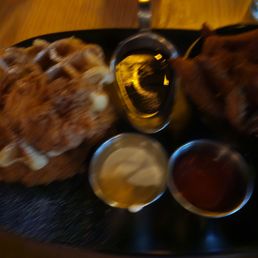 Southern chicken and waffles (stroop waffles)
