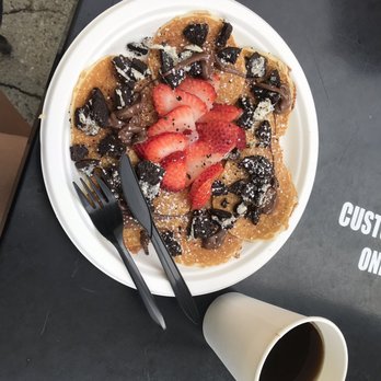 Pink Elephant Venice - Pancakes with Oreo, Nutella and strawberries. - Juice Bars & Smoothies Near Me - Los Angeles, California Pink Elephant Venice - Pancakes with Oreo, Nutella and strawberries. - Juice Bars & Smoothies Near Me - Los Angeles, California