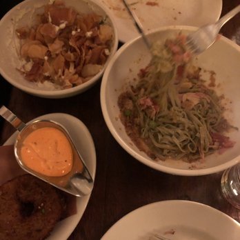 The Smith - Basil Tagliatelle Green Tomato Rings Hot Potato Chips - New American Near Me - New York, New York The Smith - Basil Tagliatelle Green Tomato Rings Hot Potato Chips - New American Near Me - New York, New York