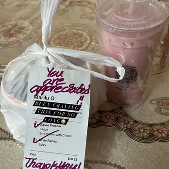 Fuego Cravings - Birria ramen and strawberry agua fresca - Mexican Near Me - Covina, California