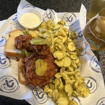 Nexus Brewery and Restaurant - 2pc fried chicken, sub fried pickles for $3.50 extra - Breweries Near Me - Albuquerque, New Mexico